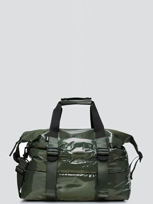 Rains Puffer Mix Weekend Bag Small in waterproof fabric Green RAINS