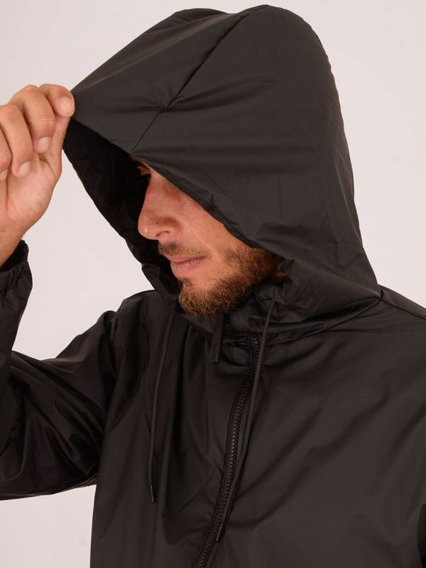 4. Rains Lohja Insulated Jacket in Technical PU Fabric Black RAINS 15770
