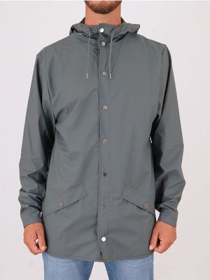 Giacca antipioggia Rains Jacket in tessuto tecnico PU Azzurro Grigiastro RAINS