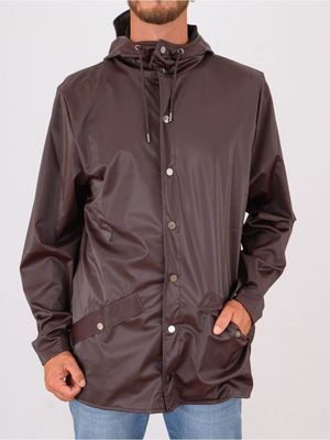 Veste de pluie en tissu technique PU Marc de raisin RAINS
