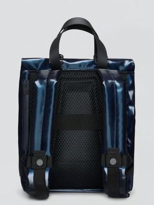 3. Sac à dos fourre-tout Rains 2 Way Mini en tissu imperméable Bleu