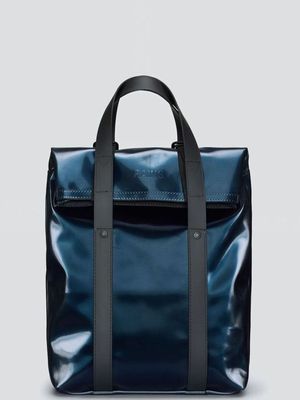 Rains 2 Way Tote Backpack Mini in waterproof fabric Blue RAINS