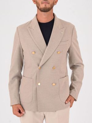Veste croisée en laine mélangée pour homme Manuel Ritz Beige MANUEL RITZ