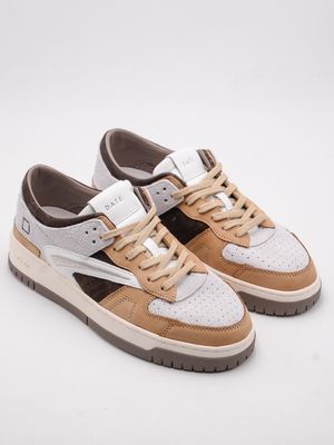 Sneakers uomo D.A.T.E.Torneo Pop in pelle con dettagli suede Beige D.A.T.E.