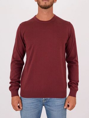 Pull slim fit homme Hugo en laine vierge Bordeaux Hugo