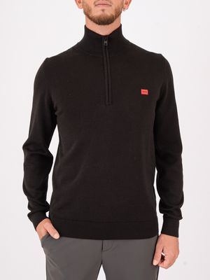 Pull en coton pour homme Hugo avec col zippé Noir Hugo