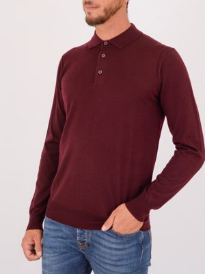 2. Paolo Pecora Milano Wool Blend Polo Shirt Bordeaux Paolo Pecora Milano a060f001