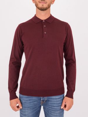 Maglia polo in misto lana Paolo Pecora Milano Bordeaux Paolo Pecora Milano