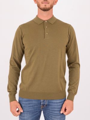 Maglia polo in misto lana Paolo Pecora Milano Verde Paolo Pecora Milano