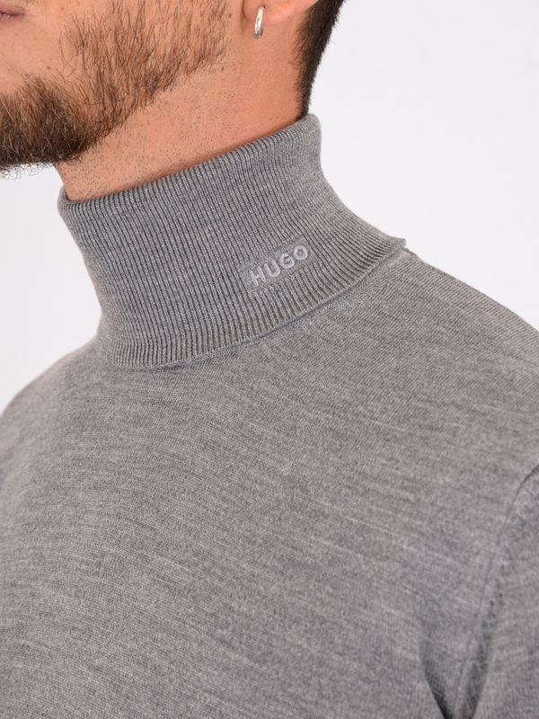4. Hugo men's pure wool turtleneck sweater Grey Hugo 50474174