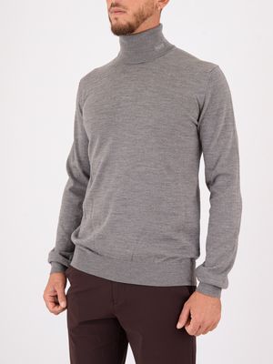 2. Hugo men's pure wool turtleneck sweater Grey