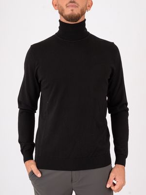 Pull col roulé en pure laine pour homme Hugo Noir Hugo