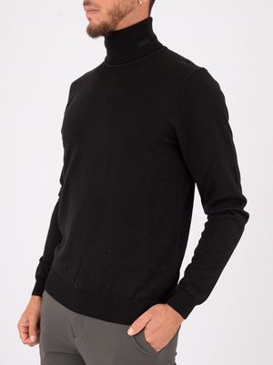 2. Hugo men's pure wool turtleneck sweater Black