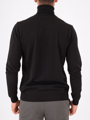3. Hugo men's pure wool turtleneck sweater Black