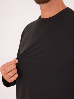 4. Xacus men's long-sleeved T-shirt in technical fabric Black