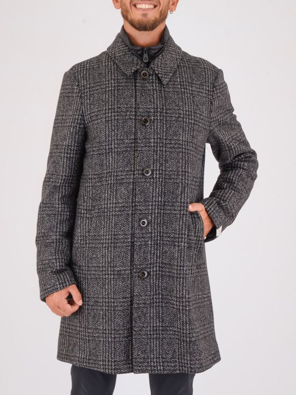 1. Cappotto Peuterey uomo in panno misto lana e pettorina interna Grigio Peuterey peu560801152017