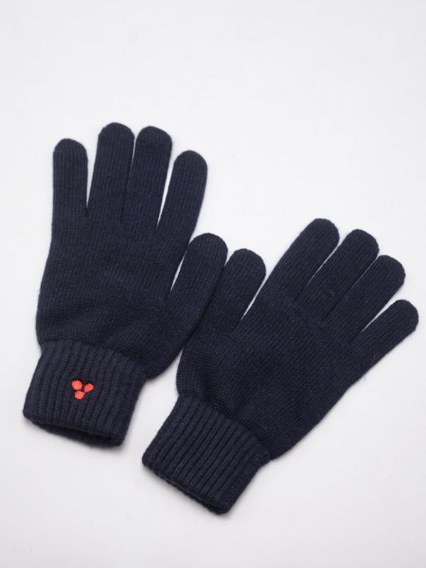 1. Peuterey men's gloves in soft wool with embroidered logo Blue Peuterey pex018199011947
