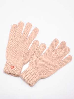 Guanti Peuterey uomo in morbida lana con logo ricamato Beige Peuterey