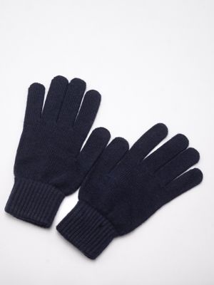 2. Peuterey men's gloves in soft wool with embroidered logo Blue Peuterey pex018199011947