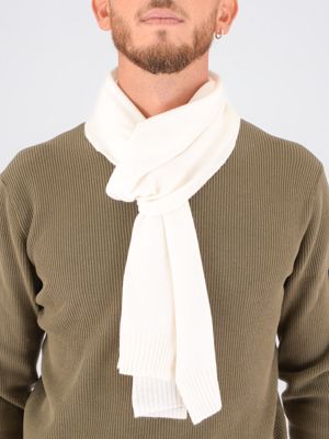 Sciarpa Peuterey uomo in tricot misto cashmere Bianco Peuterey