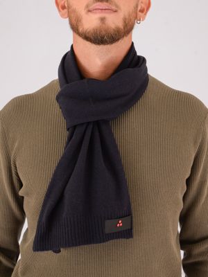 Sciarpa Peuterey uomo in tricot misto cashmere Blu Peuterey