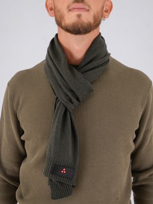 Sciarpa Peuterey uomo in tricot misto cashmere Verde Peuterey