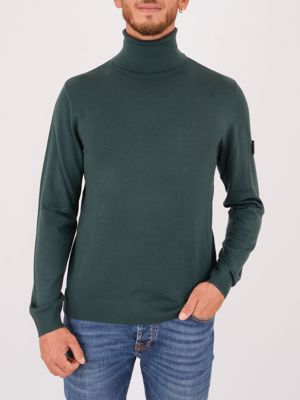 Peuterey men's turtleneck sweater in merino wool blend tricot Green Peuterey