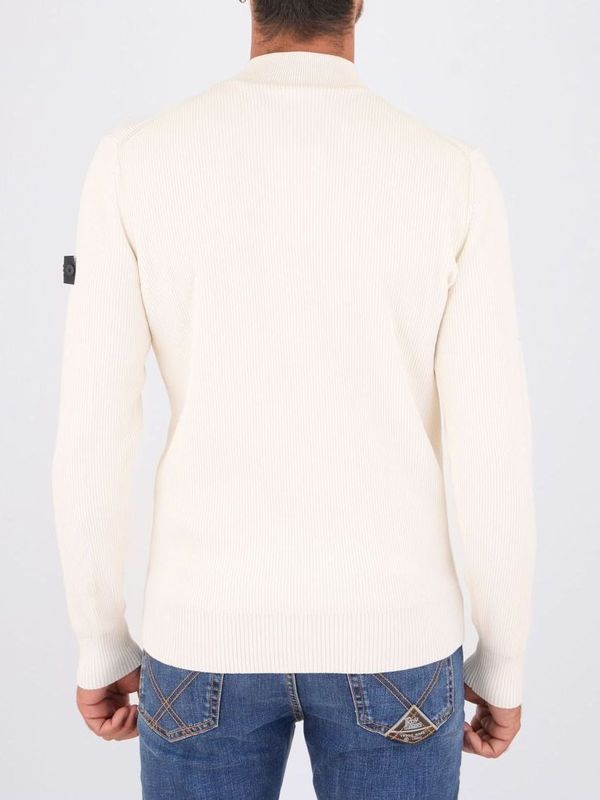 3. Pull col roulé homme Peuterey en coton côtelé anglais Blanc Peuterey peu561899012365