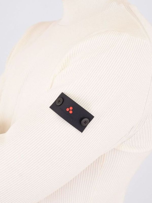 4. Pull col roulé homme Peuterey en coton côtelé anglais Blanc Peuterey peu561899012365