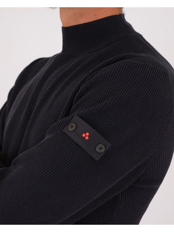 4. Pull col roulé homme Peuterey en coton côtelé anglais Bleu Peuterey peu561899012365