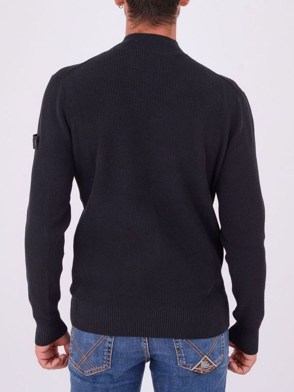3. Pull col roulé homme Peuterey en coton côtelé anglais Bleu Peuterey peu561899012365