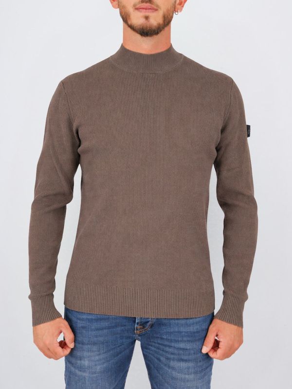 1. Pull col roulé homme Peuterey en coton côtelé anglais Vert Peuterey peu561899012365