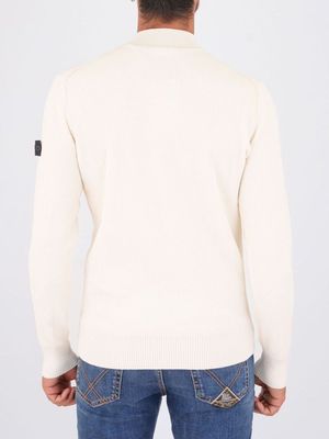 3. Pull col roulé homme Peuterey en coton côtelé anglais Blanc