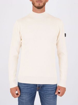 Peuterey men's turtleneck sweater in English rib cotton White Peuterey
