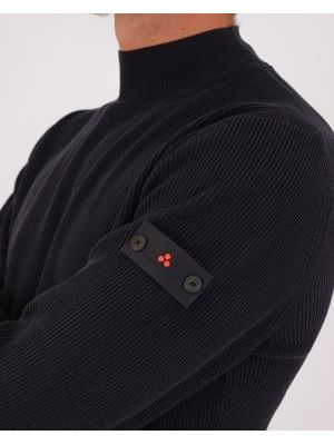 4. Pull col roulé homme Peuterey en coton côtelé anglais Bleu