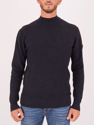 Maglia a lupetto Peuterey uomo in cotone a costa inglese Blu Peuterey