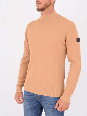 2. Pull col roulé homme Peuterey en coton côtelé anglais Chameau