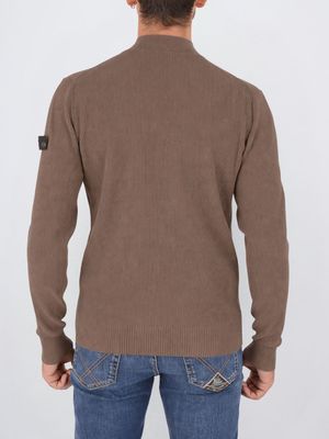 3. Pull col roulé homme Peuterey en coton côtelé anglais Vert