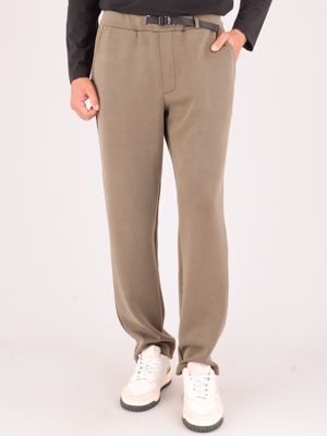 Pantalon droit pour homme Peuterey en polaire scuba à plis Vert Peuterey