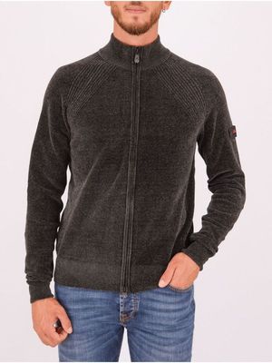 Maglia Peuterey uomo n ciniglia rasata con zip a doppio cursore Grigio Peuterey