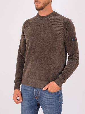 2. Maglia Peuterey uomo girocollo in tricot di ciniglia Marrone
