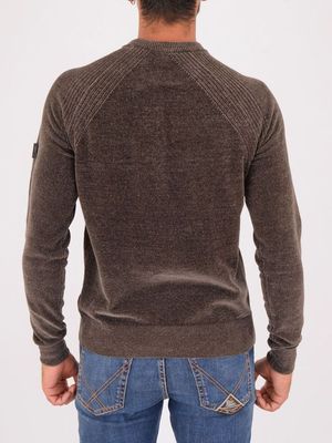 3. Maglia Peuterey uomo girocollo in tricot di ciniglia Marrone