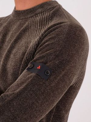 4. Maglia Peuterey uomo girocollo in tricot di ciniglia Marrone
