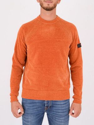 Maglia Peuterey uomo girocollo in tricot di ciniglia Ruggine Peuterey