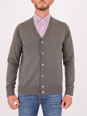 Paolo Pecora Milano men's cardigan in pure wool Grey Paolo Pecora Milano