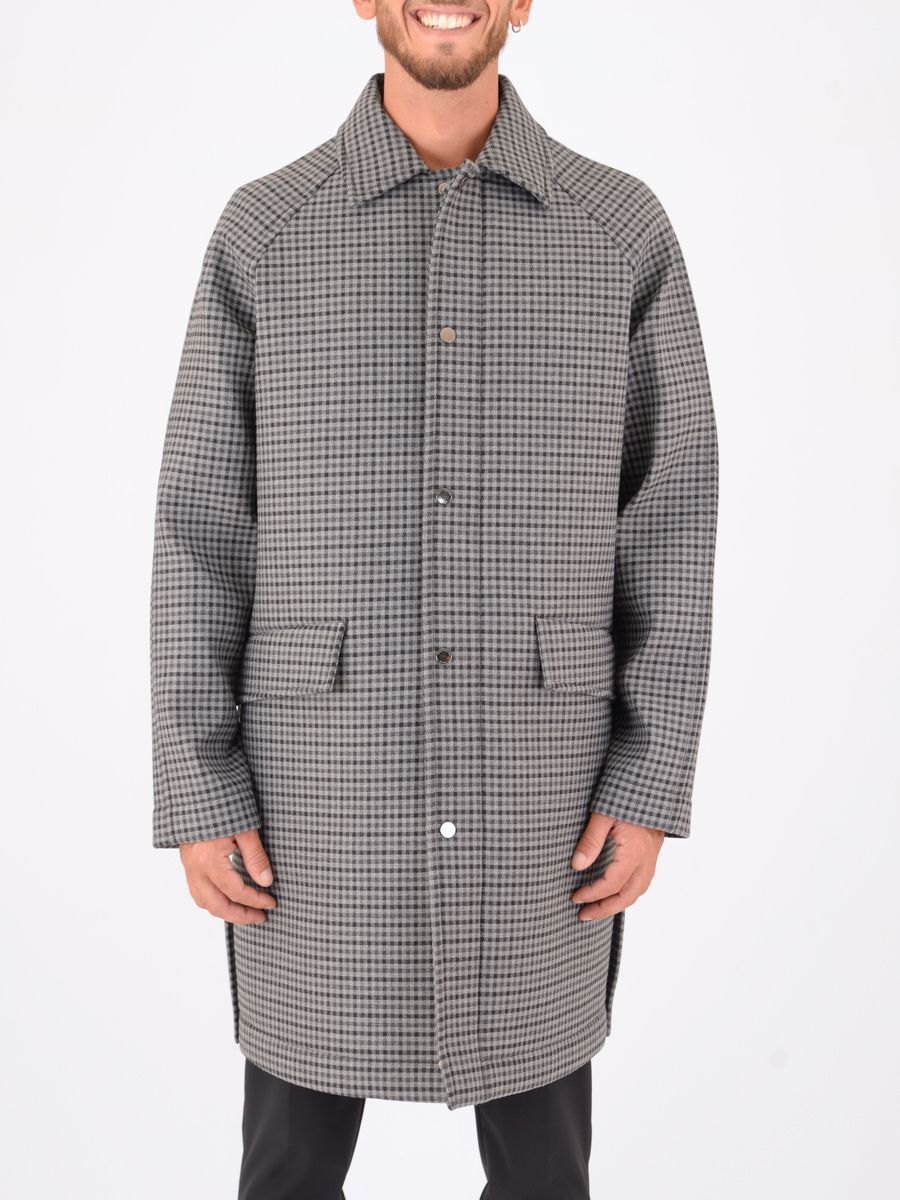 Cappotto Paolo Pecora Milano uomo fantasia pied-de-poule Grigio