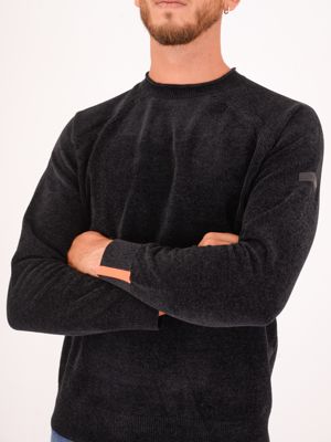 4. Maglia uomo Heskimo in ciniglia tecnica Blu HèSKIMO he9400014