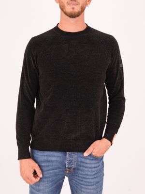 Men's Heskimo sweater in technical chenille Black HèSKIMO