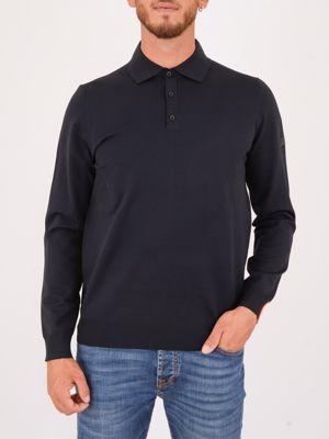 Polo uomo Heskimo in misto lana Blu HèSKIMO