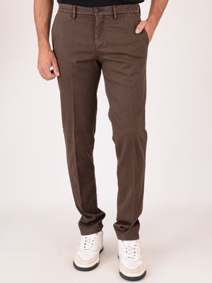 Pantalone chino uomo Manuel Ritz con pence in twill di cotone Marrone MANUEL RITZ